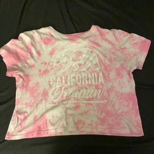Tie-die California dreamin cropped T-shirt